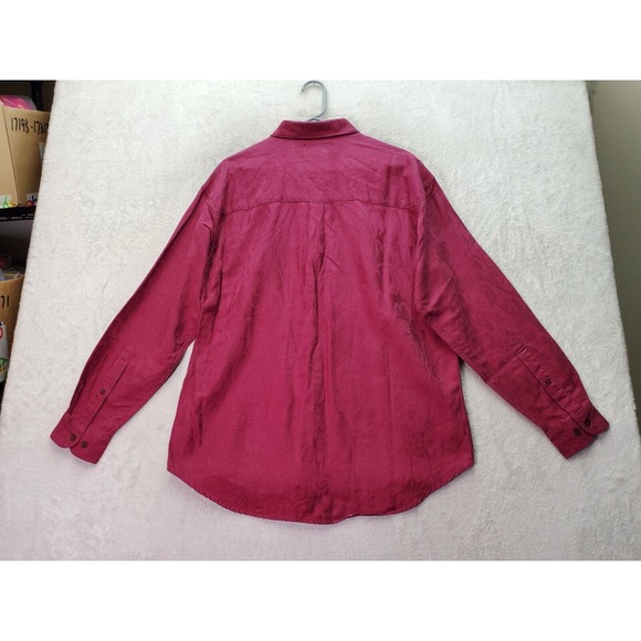 Whipper In Shirt Men's Small Burgundy Jacquard Long Sleeve Collared Button Down - Picture 2 of 8